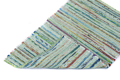 Alfombra Chindi Estampada Verde con Borde