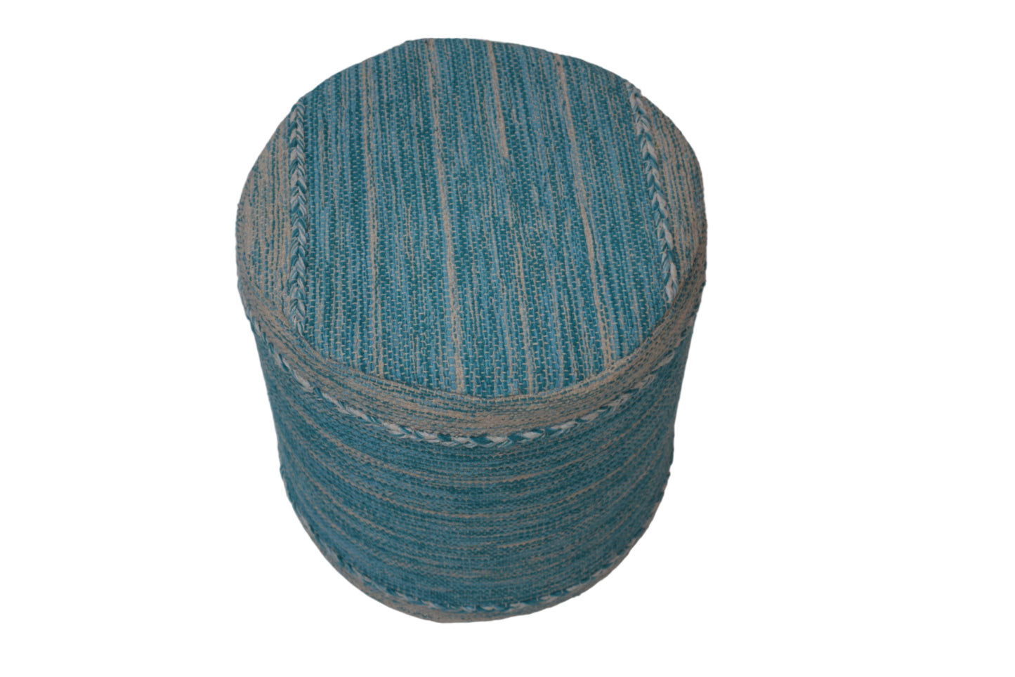 Pouf de Algodón Kilim Tejido a Mano – Encanto Turquesa