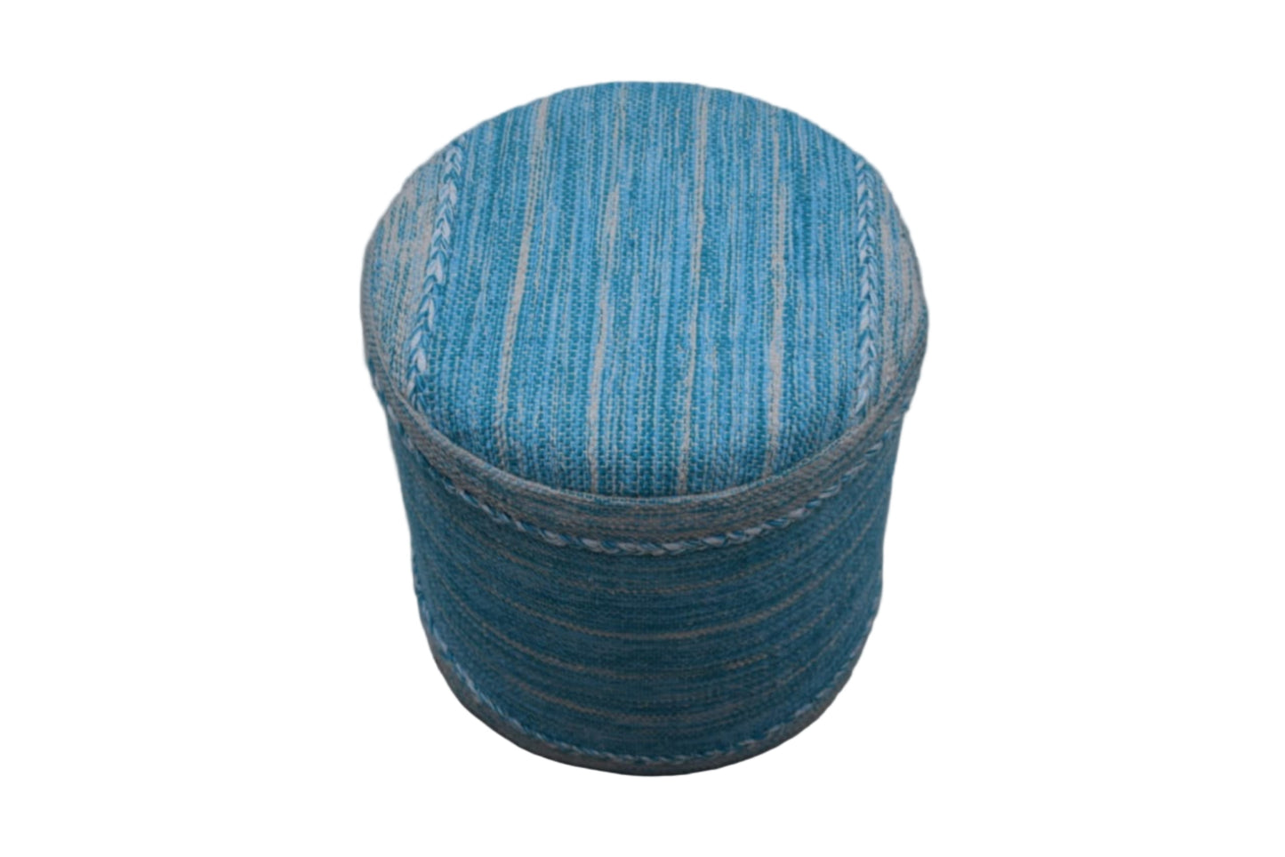 Pouf de Algodón Kilim Tejido a Mano – Encanto Turquesa