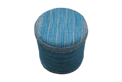 Pouf de Algodón Kilim Tejido a Mano – Encanto Turquesa