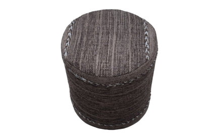 Puf Kilim de Algodón Tejido a Mano – Marrón y Beige