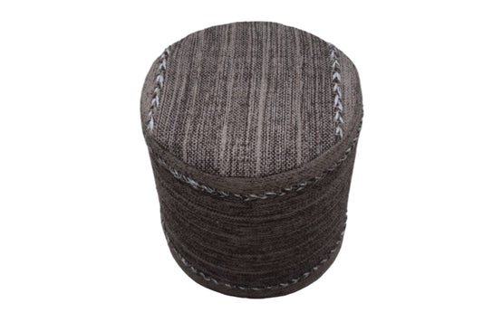 Puf Kilim de Algodón Tejido a Mano – Marrón y Beige