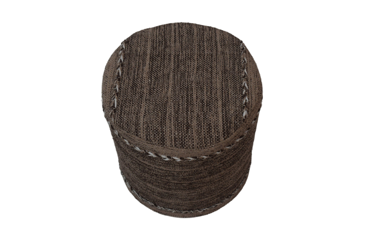 Puf Kilim de Algodón Tejido a Mano – Marrón y Beige