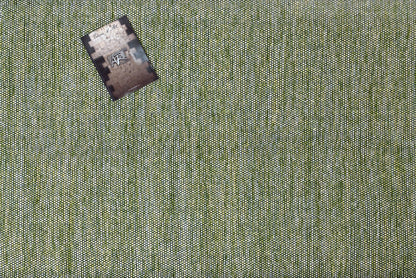 Alfombra de Algodón Verde con Flecos Negros