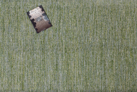 Alfombra de Algodón Verde con Flecos Negros