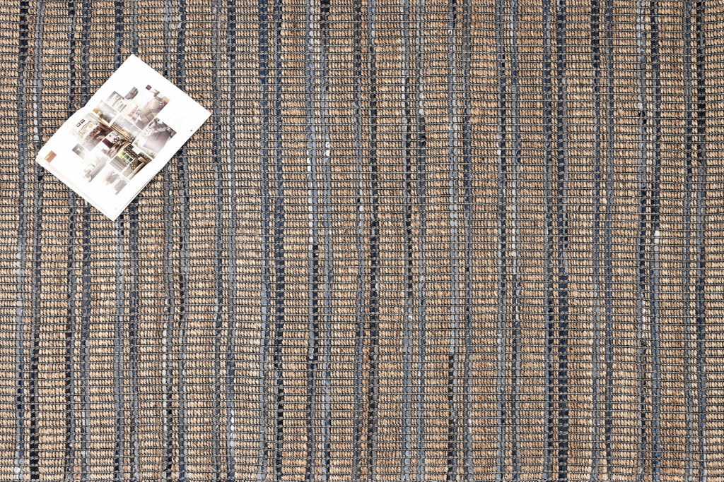 Alfombra de Denim y Yute Sarkanda – Borde Acabado