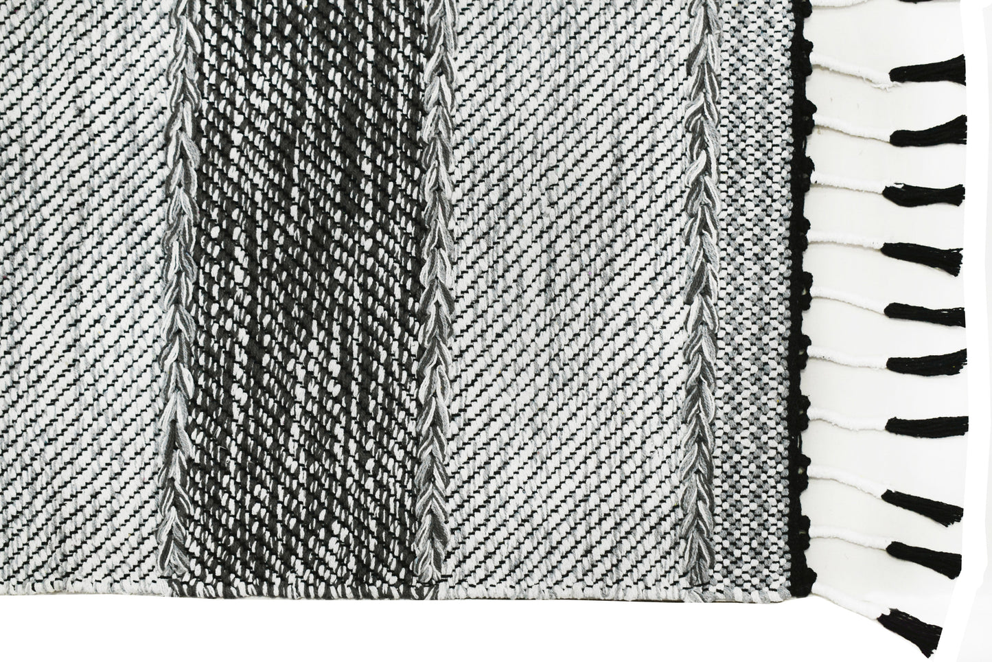 Alfombra Dhurrie de Algodón – Con Borde y Flecos