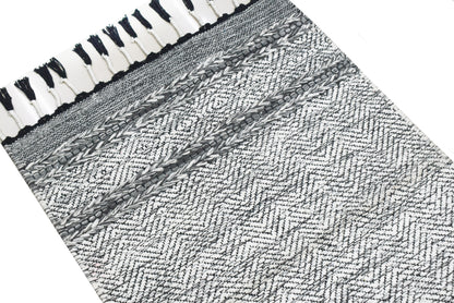 Alfombra Dhurrie de Algodón – Con Borde y Flecos 