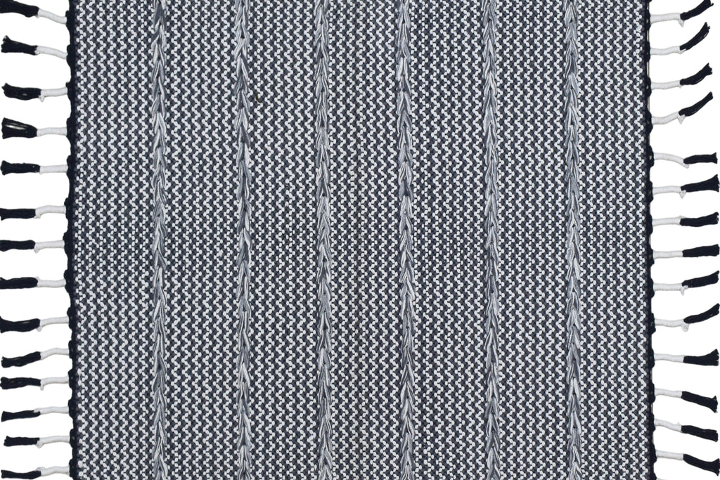 Alfombra Dhurrie de Algodón – Con Borde y Flecos