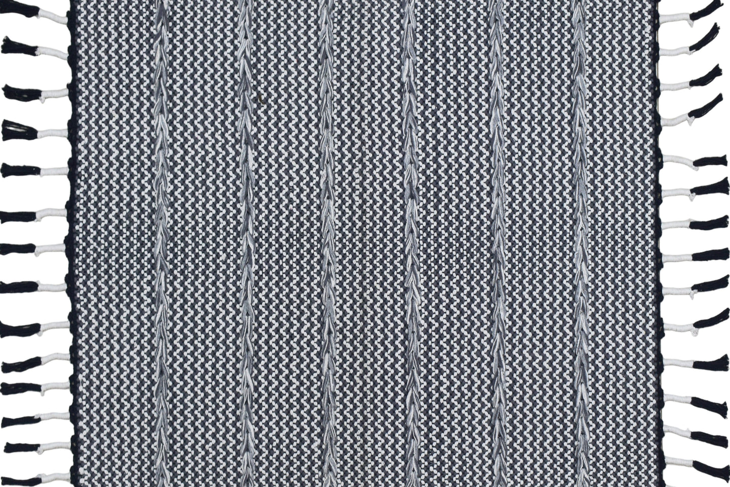 Alfombra Dhurrie de Algodón – Con Borde y Flecos