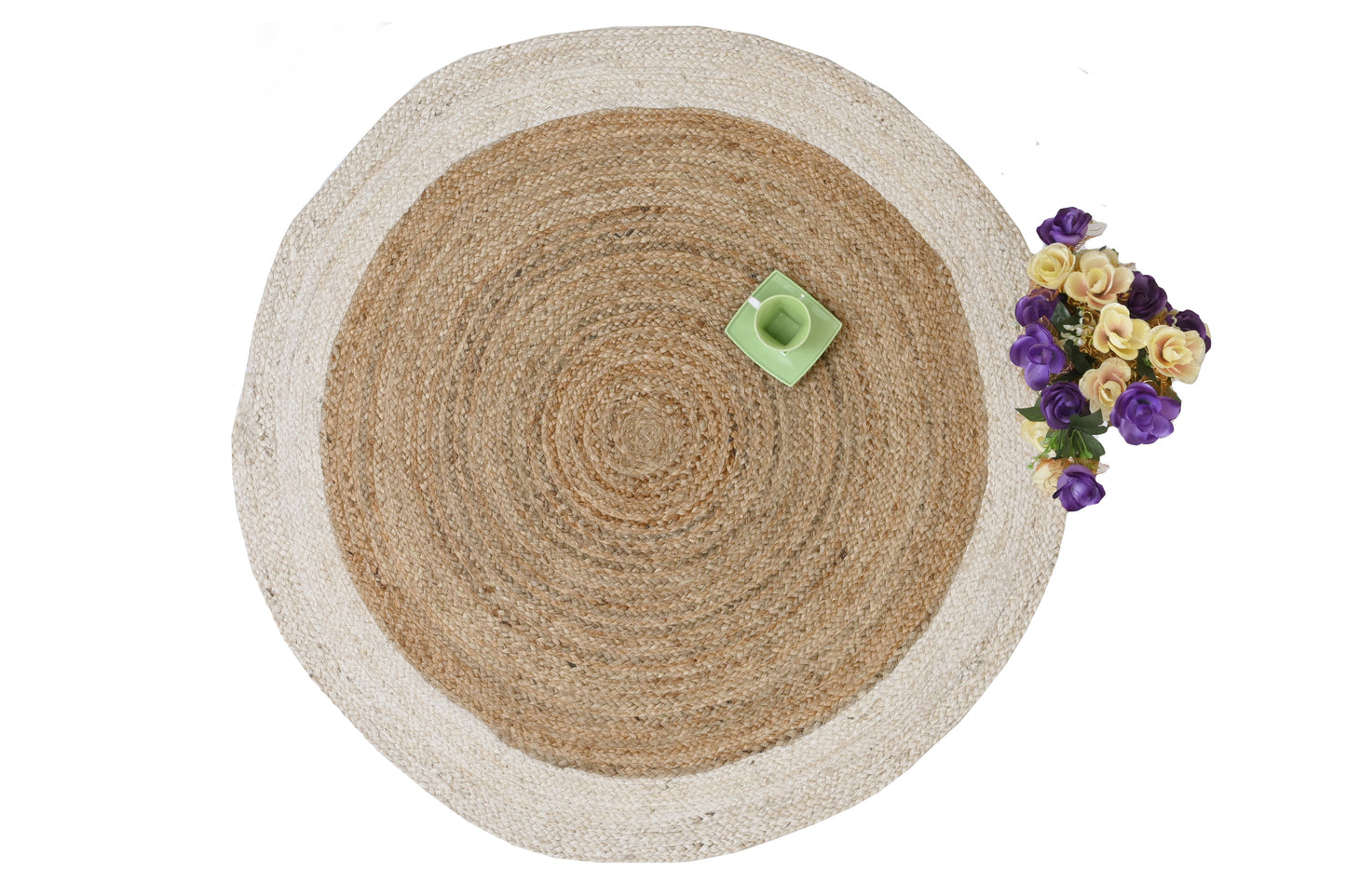 Alfombra Redonda de Yute Trenzado – Con Borde