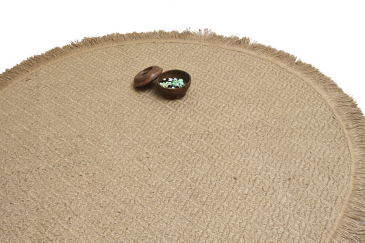 Alfombra Redonda de Yute – Con Base Antideslizante