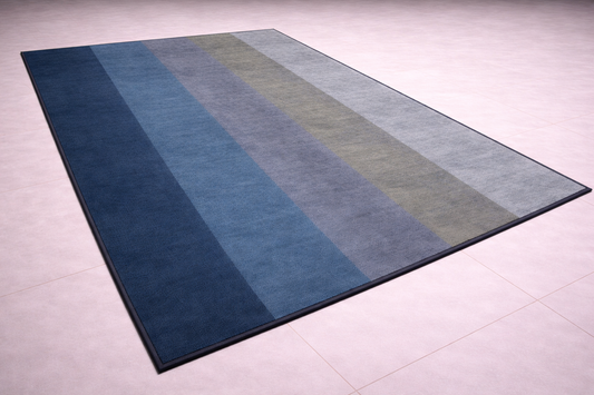 Alfombra de Algodón Tejida a Mano Horizonte Índigo
