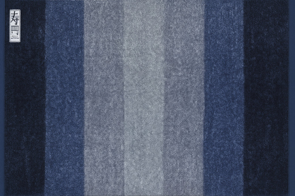 Alfombra de Algodón con Rayas “Ocean Mist” en Tonos Azules