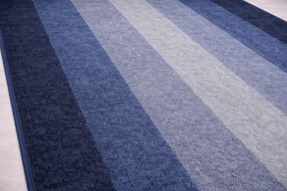 Alfombra de Algodón con Rayas “Ocean Mist” en Tonos Azules