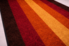 Alfombra de Algodón con Rayas “Midnight Ember” en Negro, Rojo y Vino