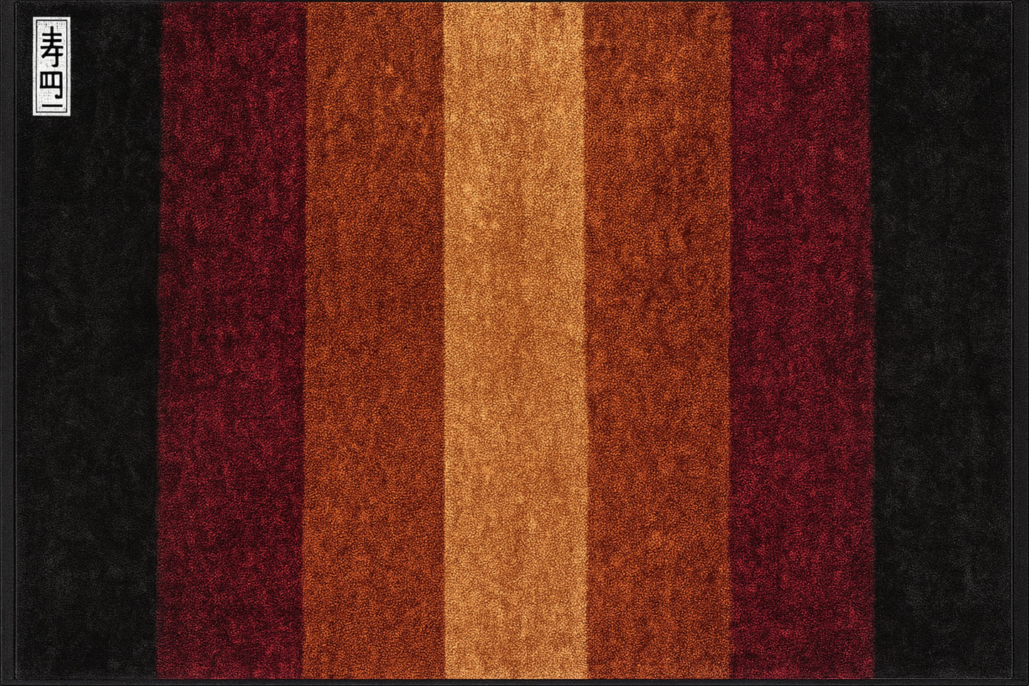 Alfombra de Algodón con Rayas “Midnight Ember” en Negro, Rojo y Vino