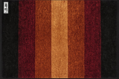 Alfombra de Algodón con Rayas “Midnight Ember” en Negro, Rojo y Vino