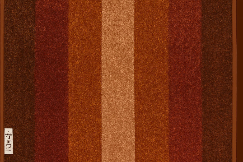 Alfombra de Algodón con Rayas “Autumn Ember” en Naranja Quemado y Tonos Tierra