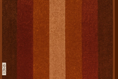 Alfombra de Algodón con Rayas “Autumn Ember” en Naranja Quemado y Tonos Tierra