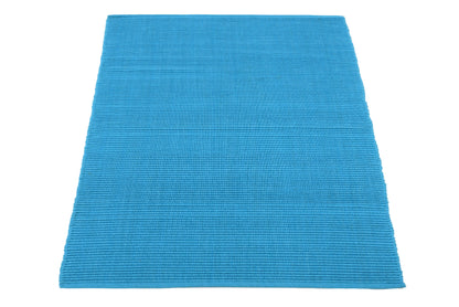 Alfombra de Playa Tejida a Mano Llama del Océano en Turquesa