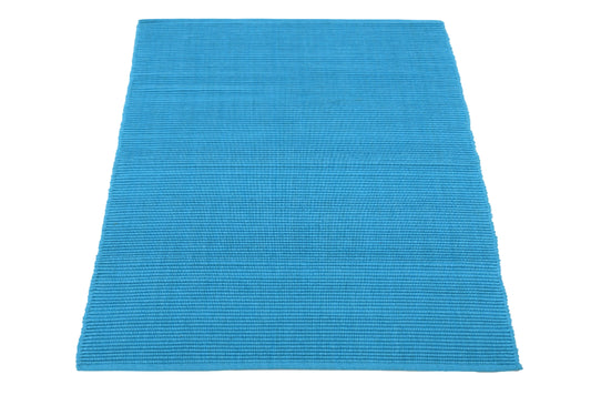 Alfombra de Playa Tejida a Mano Llama del Océano en Turquesa