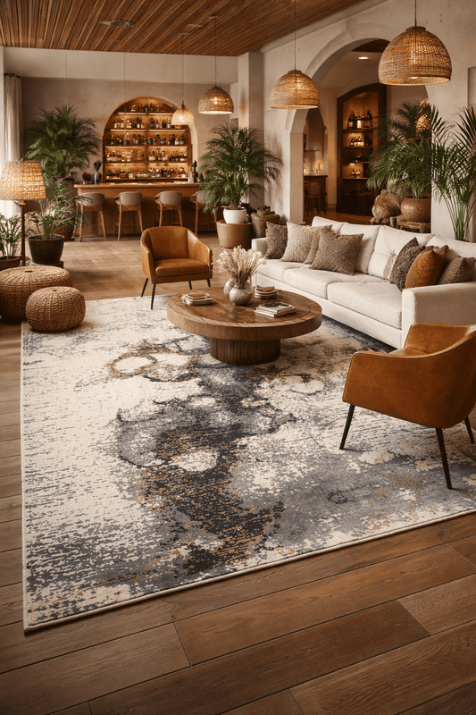 Alfombra Lavable Drift Burn Abstracta