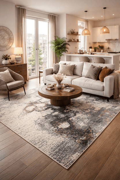 Alfombra Lavable Drift Burn Abstracta