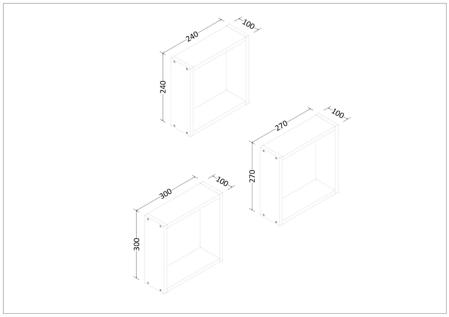 Estantería Decorativa de Cubos – Juego de 3 