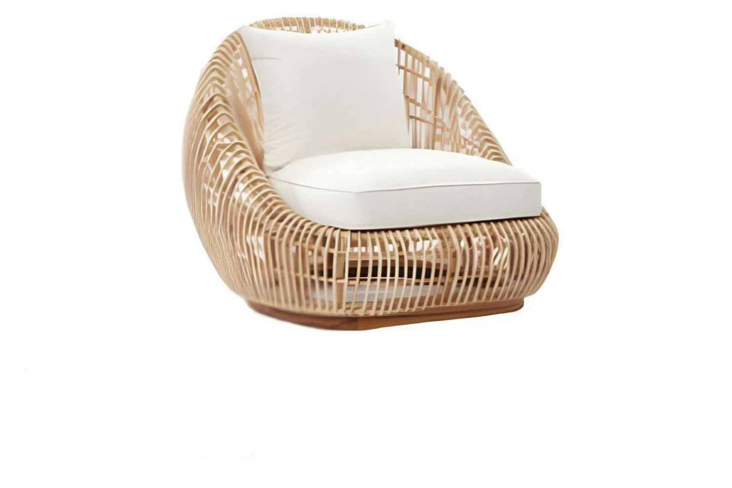 Silla Lounge de Ratán Curvo con Cojín