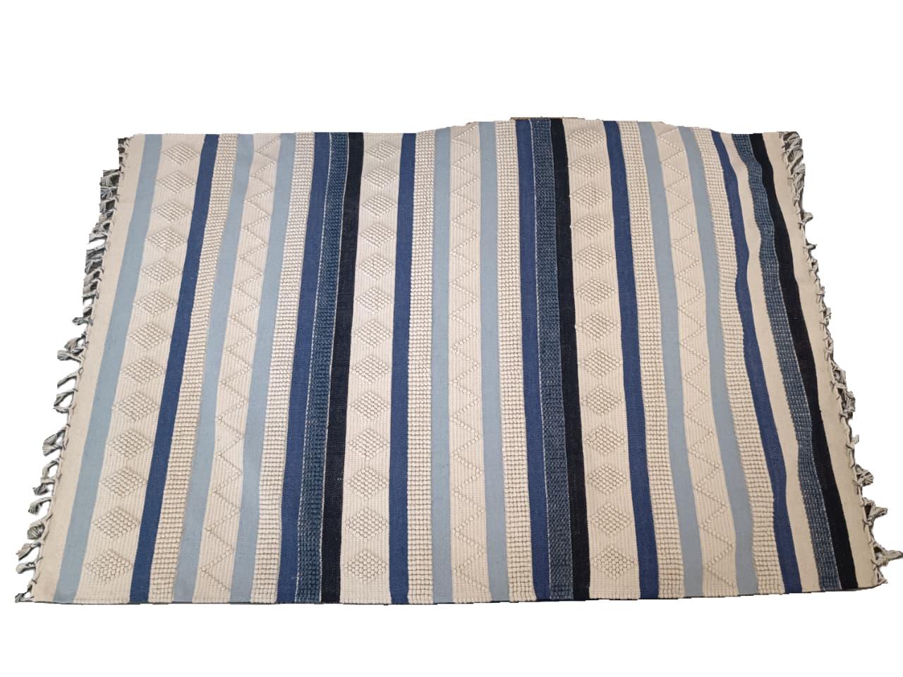 Alfombra Lana Durrie Rayas Azul