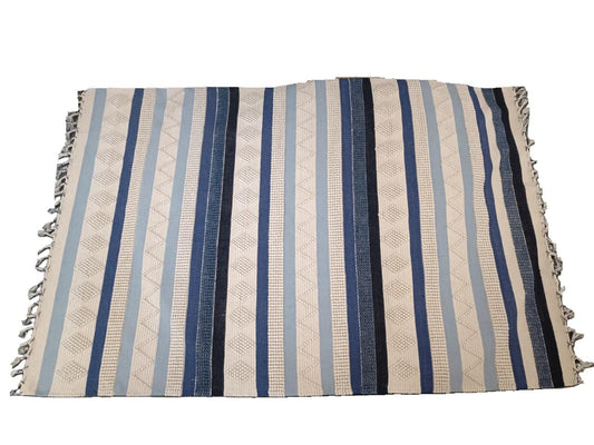 Alfombra Lana Durrie Rayas Azul