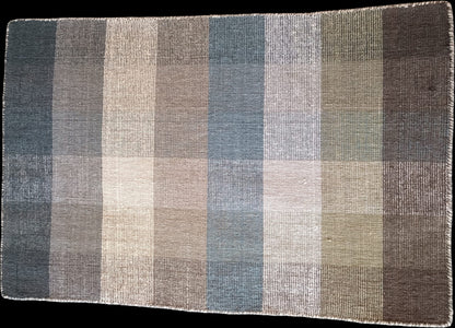 Alfombra durrie de lana tejida a mano – patrón de cuadros (colores surtidos)